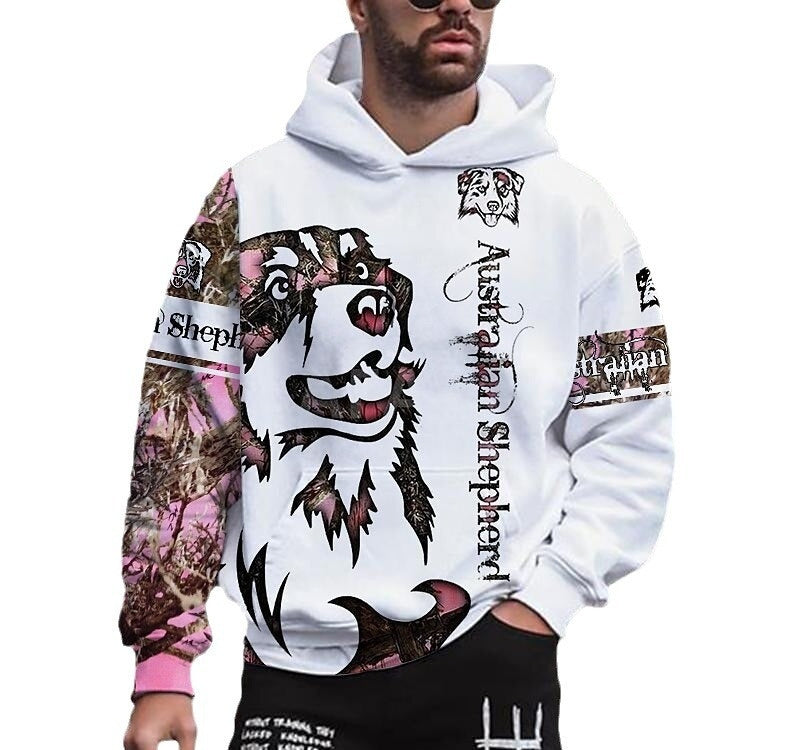 Spring 3D Printed Hooded Long Sleeve Sweater