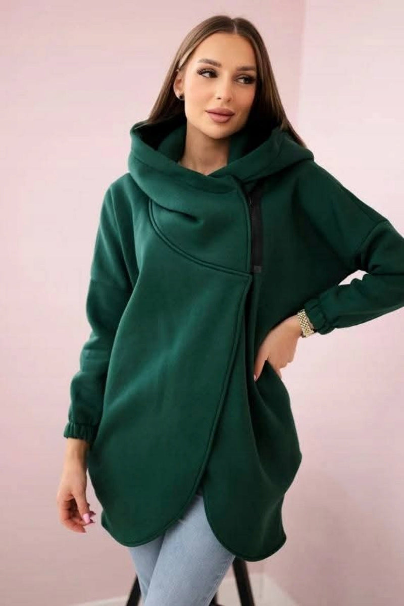 Women's Plus Size Solid Color Coat