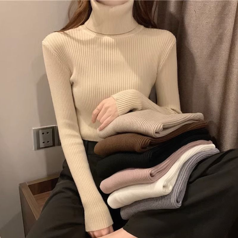 Turtleneck Knitted Sweater For Women AutumnWinter 2024 New Arrival