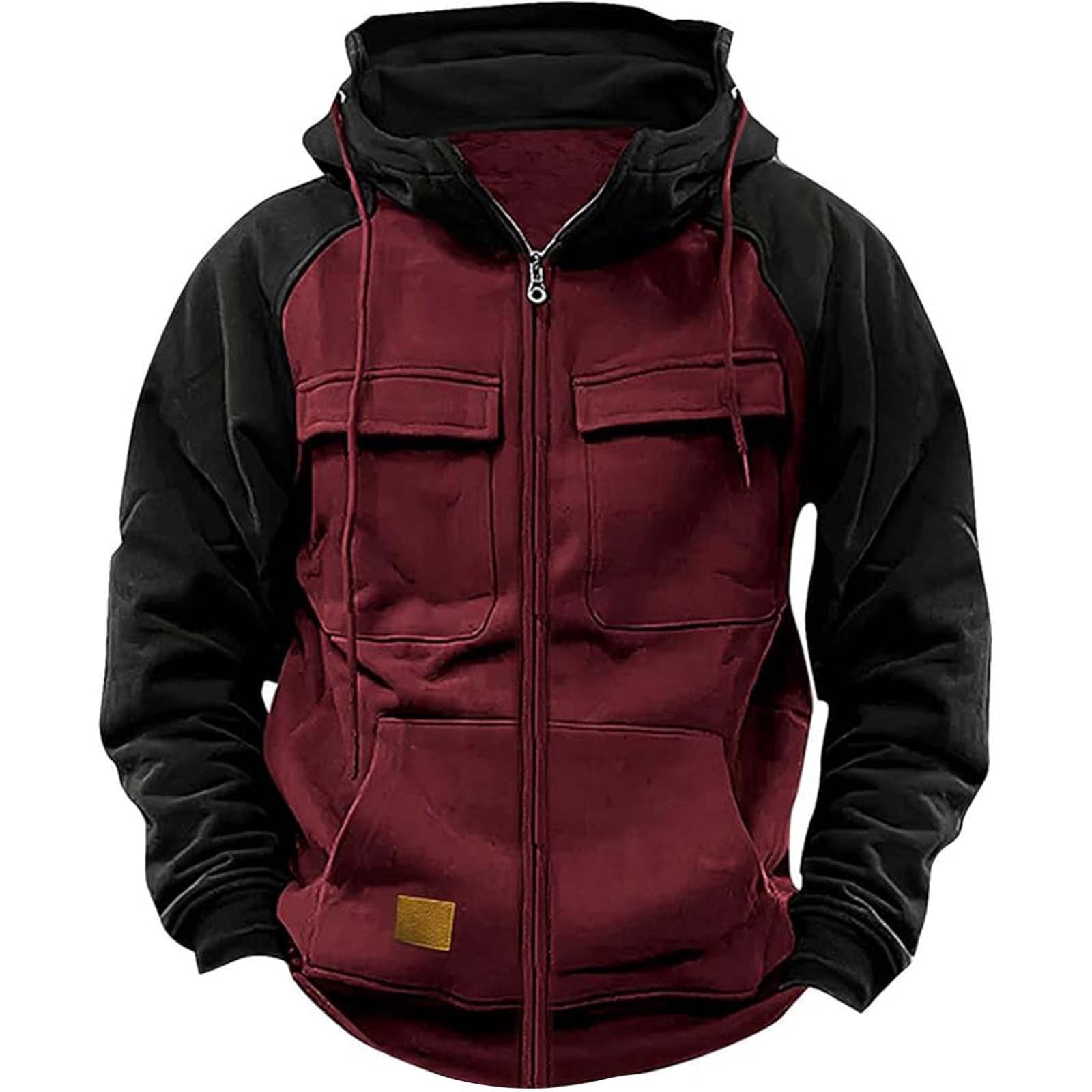 Men's Hoodie Youth Sports Multi-Pocket Workwear