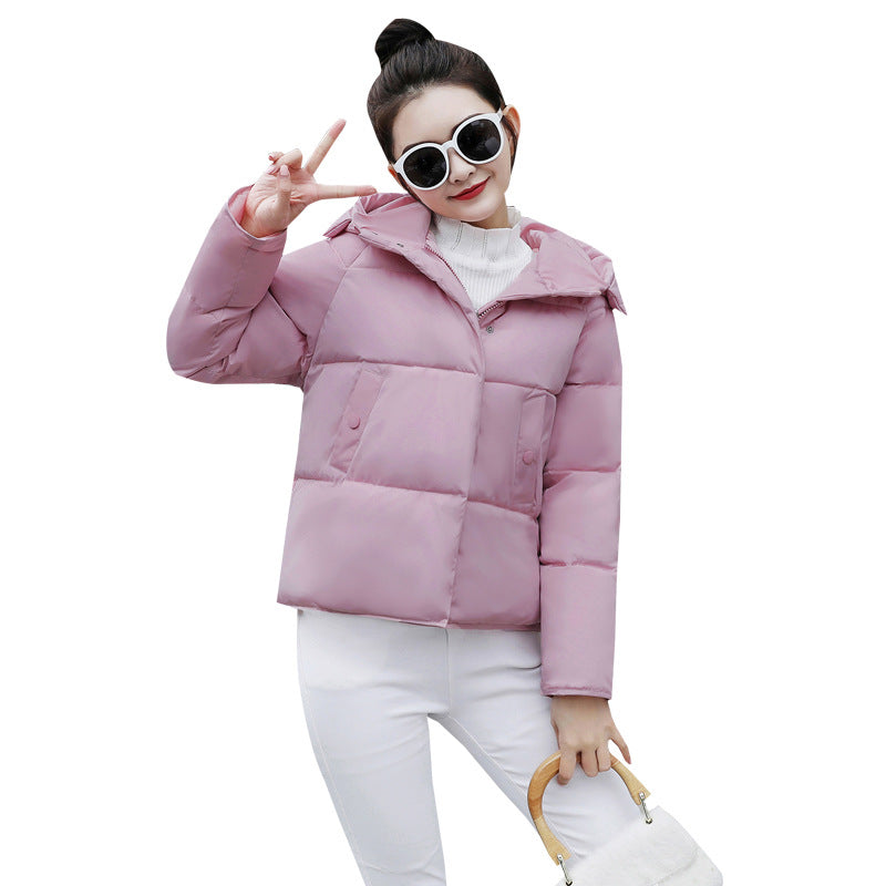 Hooded Loose Down Padded Bread-Style Coat for Petite Figures