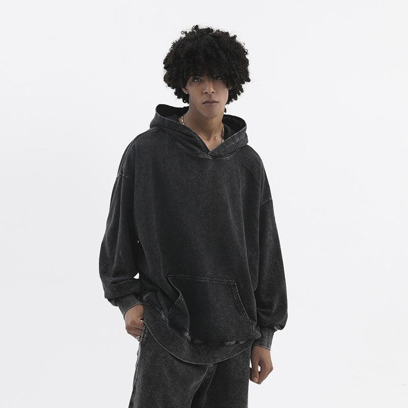 European And American Washed Hoodie Loose Outfit