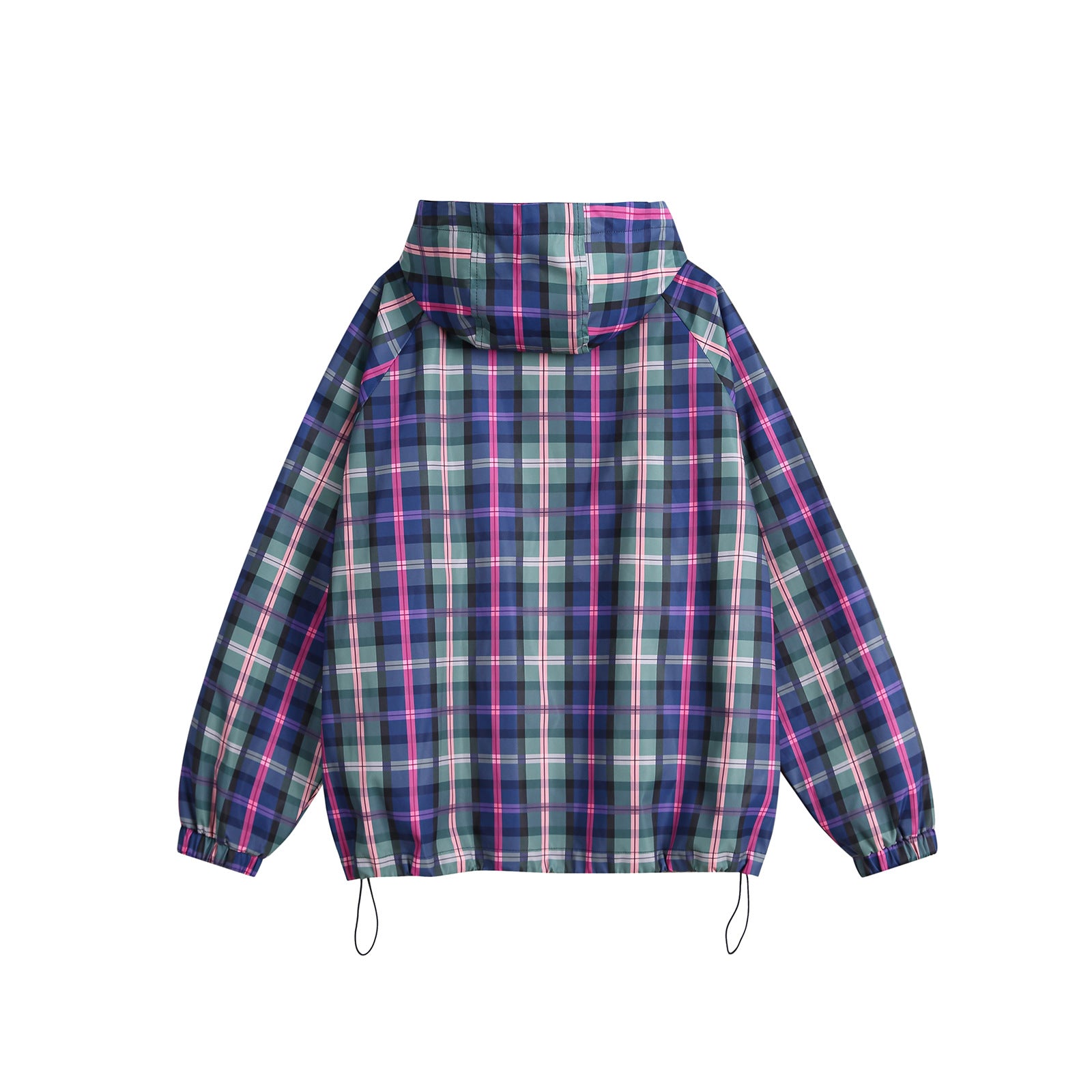Unisex Style Casual Plaid Hooded Oversize Jacket