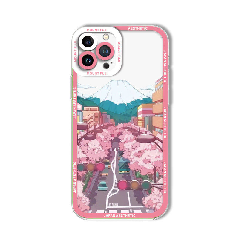 Japanese Anime Snow Mountain Transparent Phone Case