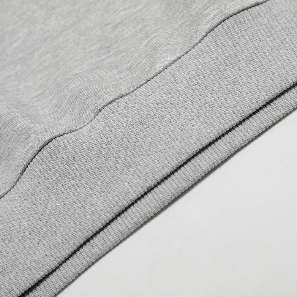 Pure Color All-Matching Pullover Shoulder Long Sleeve Top for men